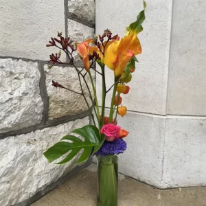 Bouquet de fleurs stylisé pastel